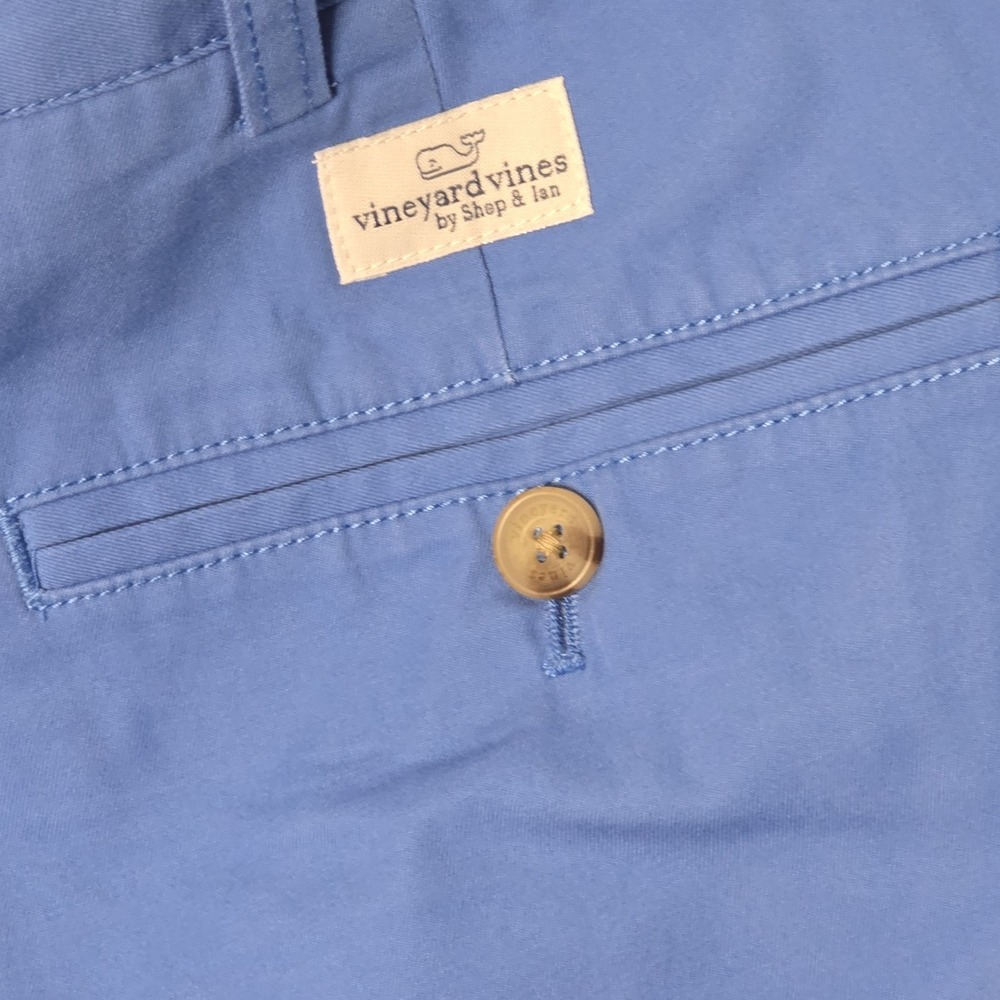 Vineyard Vines Club Chino Shorts Mens 40‎ Blue Flat Front Golf Preppy 9" - Picture 3 of 10
